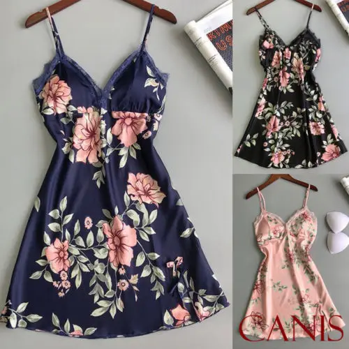 2021 New Hot Fashion Sexy Lingerie Sleepwear Babydoll Underwear night dress lace sleepwear Silk Satin