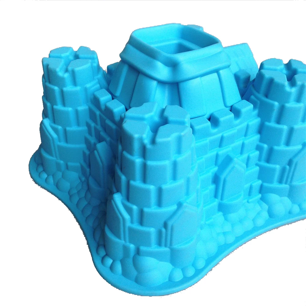 Castle Shapes Silicone Cake Mold 3D Pebble Soap Craft Maker Dessert Pudding Mousse Baking Chocolate Decorating Tools