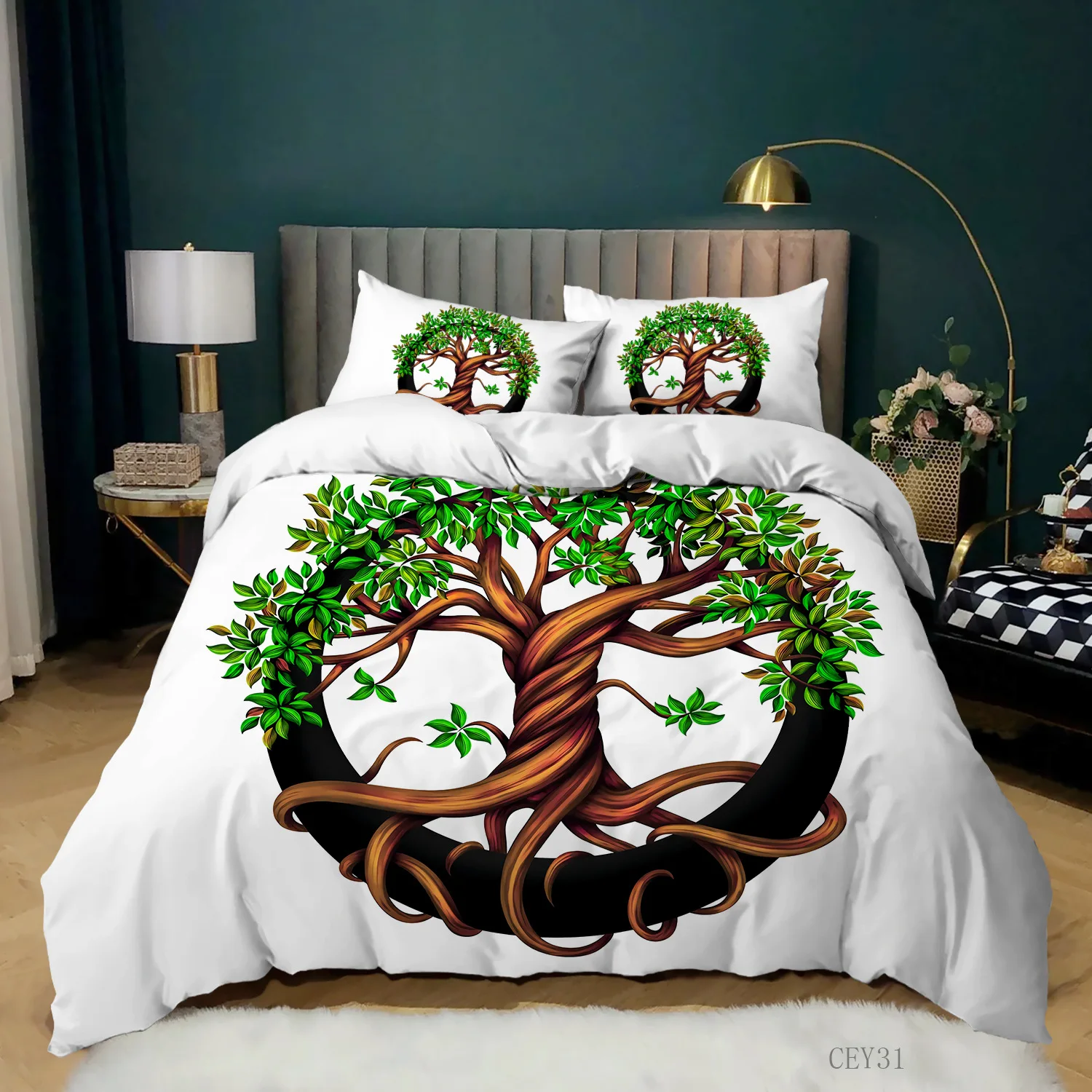 3D Luxury Bedding Set Tree of Life Duvet Cover King SizeBed Set 3-Piece Floral Bedspreads Wholesale