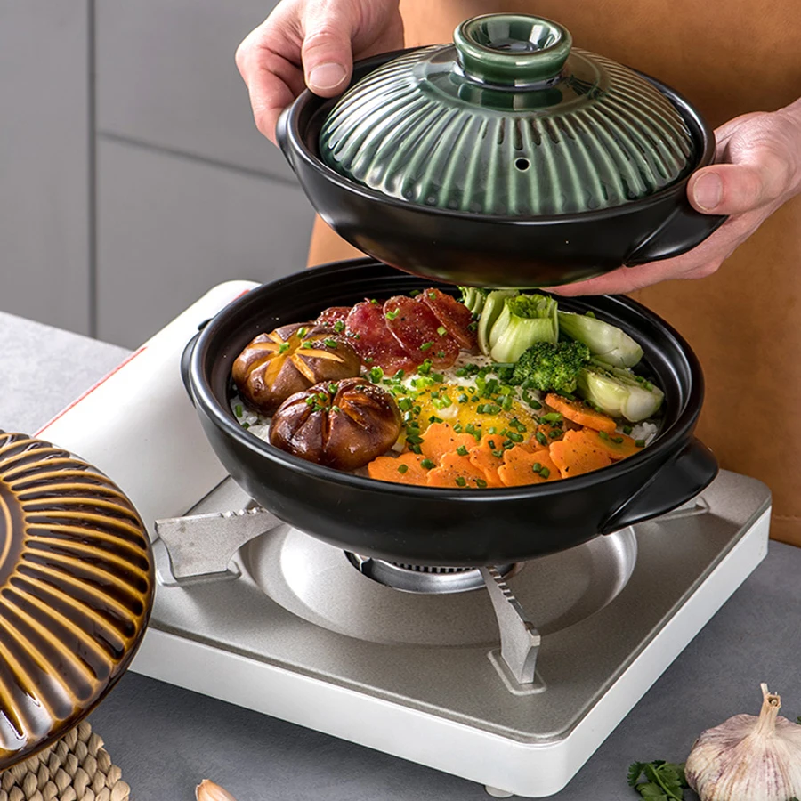 

Korean style casserole pottery pot soup pot steamed rice braised chicken rice and heat resistant pot Claypot rice Gas Claypot