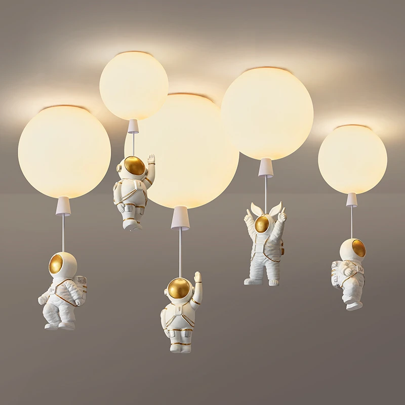 

nordic ceiling light fixture Led Pendant Light for Children Nursery Room Creative Astronaut Balloon Ceiling Lamp Home Decoration