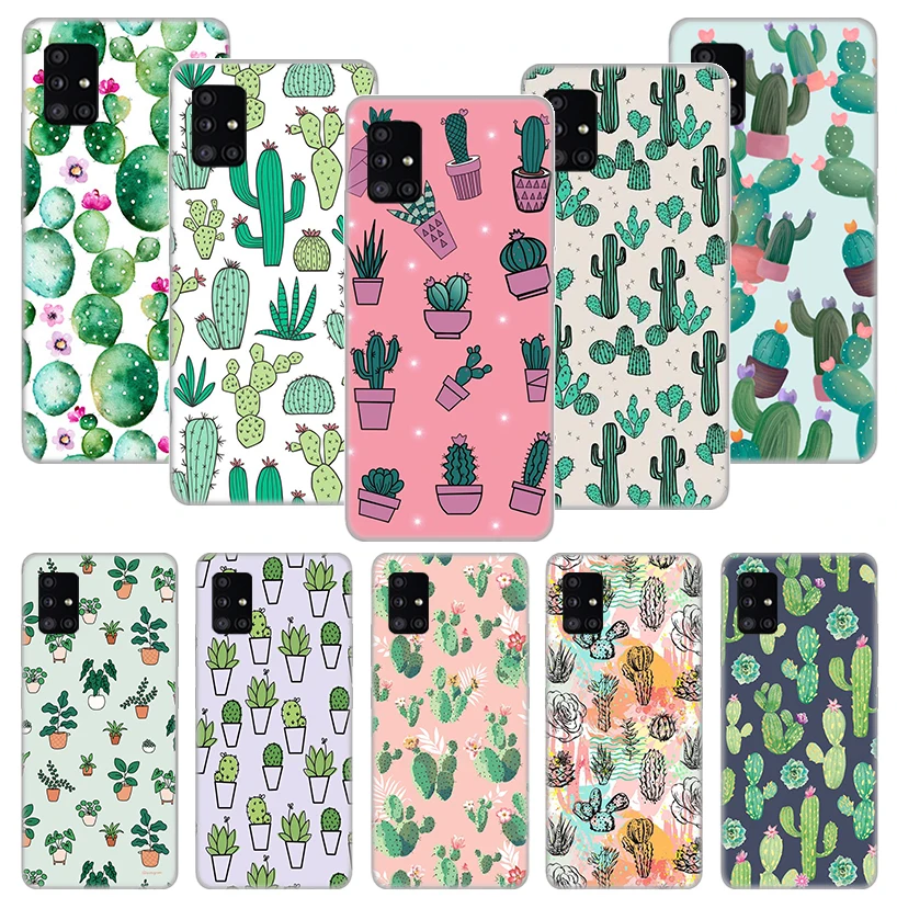 Cartoon Cactus Plants Phone Case Cover For Samsung Galaxy A55 A54 A52 A53 A15 A14 A12 A13 A25 A24 A22 A23 A35 A34 A32 A33 A04S A