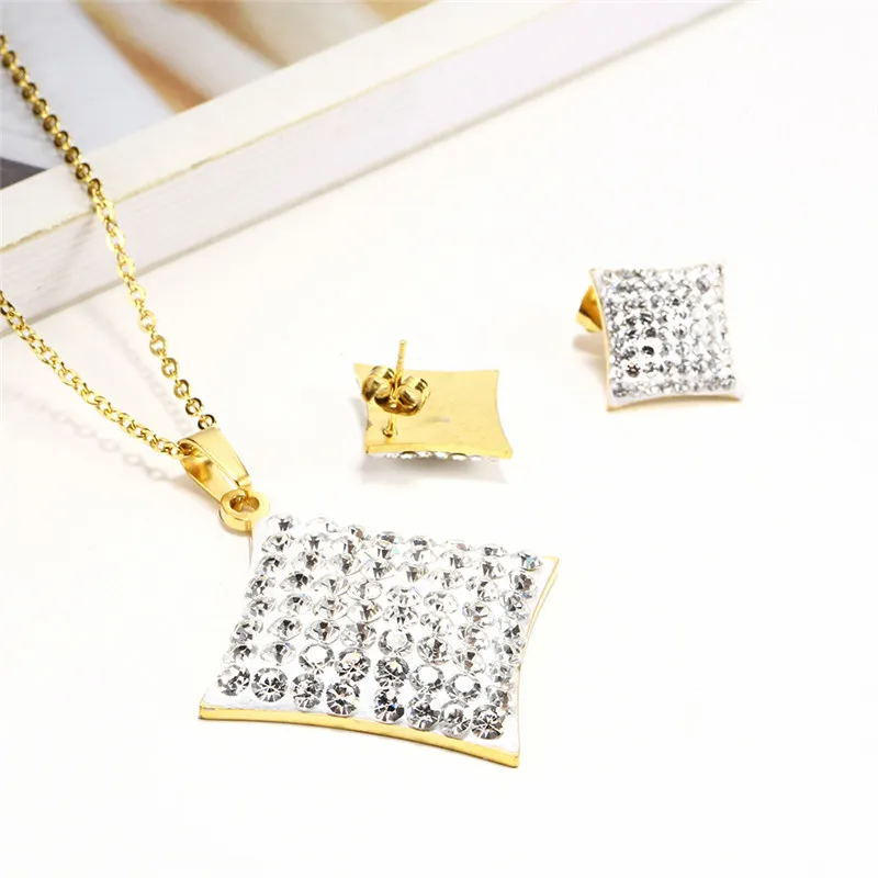 OUFEI Charm Geometric Necklace And Earring Set Stainless Steel Jewelry Sets Summer Accessories Jewellery Mass Effect