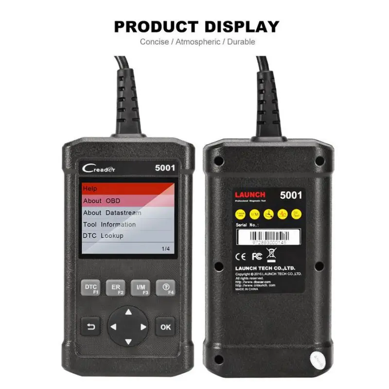 Launch Code Reader 5001 Vehicle Diagnostic Tool Full OBDII/EOBD Diagnostic Functions Car Scanner Diagnostic Tool