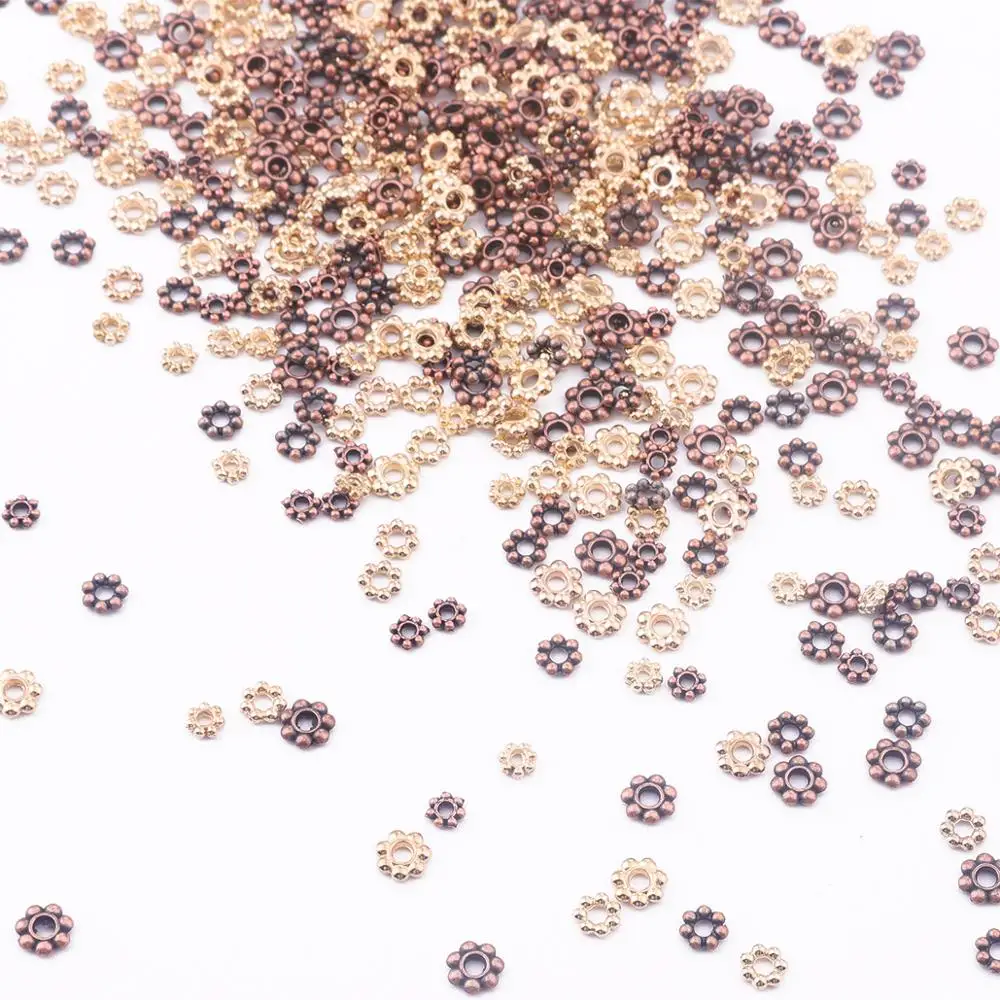 200 sztuk 4/5/6mm kwiat śliwy koralik czapki Spacer koraliki dla kobiet Charms DIY wyrób biżuterii bransoletka naszyjnik kolczyki akcesoria — zdjęcie 3
