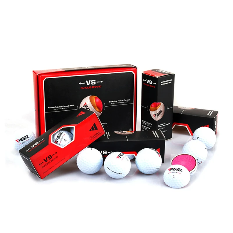 PGM Original Golf Ball Three-layer Match Ball Gift Box Package Golf Ball Set 12pcs Set 3pcs Set Game Use Ball