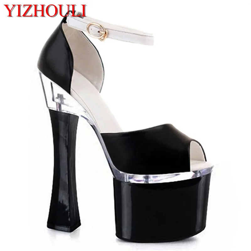 Open toe sexy sandals, 18-20cm high heel shoes, model club stage for women, dance shoes