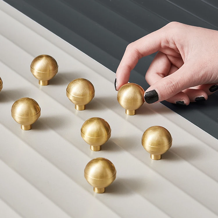 

3 styles/ Gold Solid Brass Round Cabinet Door Knobs and Handles Furnitures Cupboard Wardrobe Drawer Pull Handles