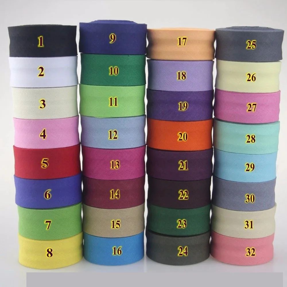 Único Dobrado Algodão Viés Binding Tape, DIY Garment Craft, Acessórios de costura, traseira, único, 25mm, 1 \