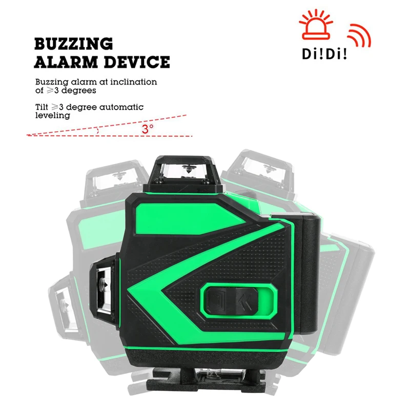 Poziom lasera 12/16 linie laserowe automatyczne samopoziomowanie 360 poziome i pionowe linie zielonej wiązki wielofunkcyjny pilot zdalnego sterowania