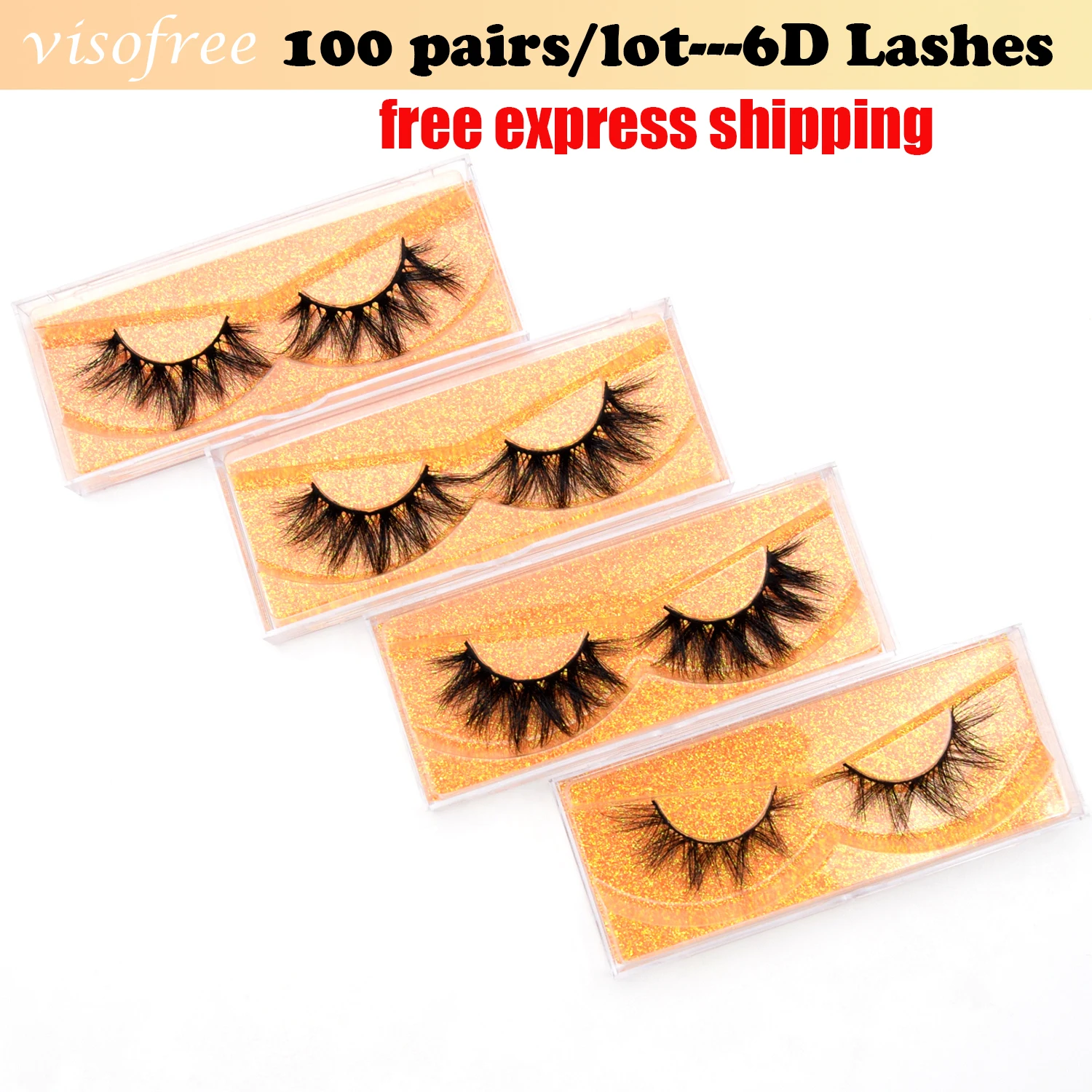 

100 Pair Free DHL Visofree 6D Mink Eyelashes Cruelty Free 3D Mink Lashes Fluffy Natural False Eyelashes Natural Makeup Eyelashes