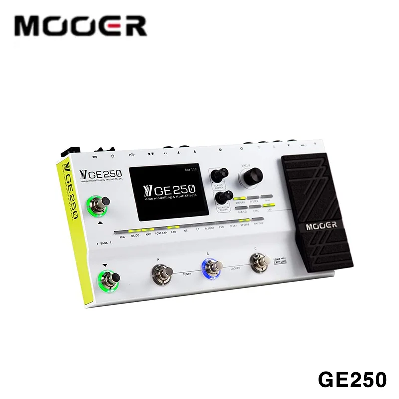 

MOOER GE250 Professional Multi effects Electric Guitar Preamp Integrated Expression Amp Pedal Bass Delay Reverb Phrase Looper