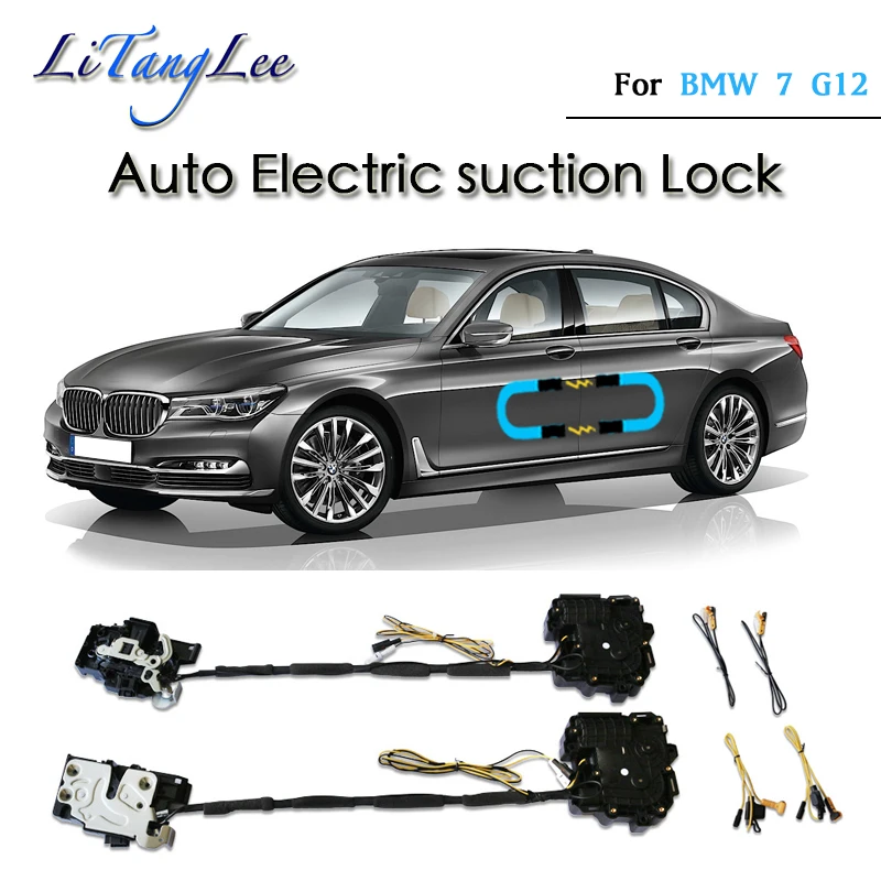 Car Soft Close Door For BMW 7 M7 G12 2017~2019 Latch Pass Lock Actuator Auto Electric Absorption Suction Silence Closer