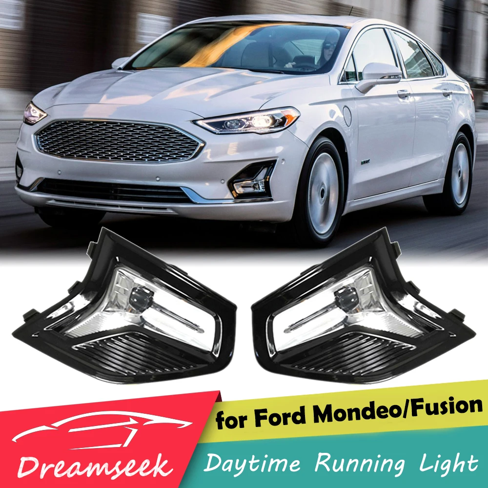 LED DRL Fog Lamp Assembly for Ford Mondeo Fusion 2019 2020 Daytime Running Light with Fog Lamp Bezel