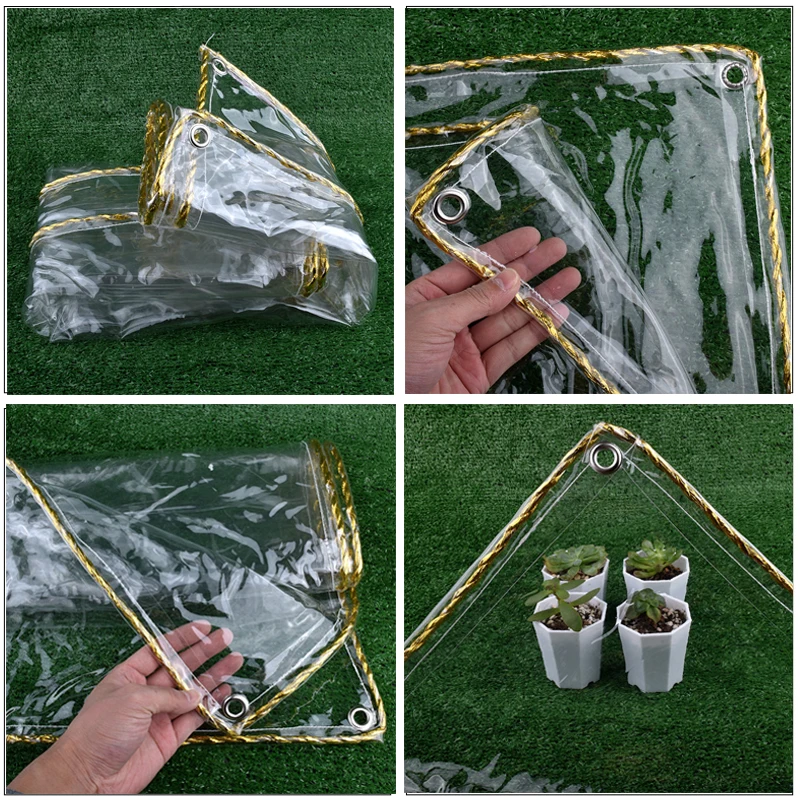 

0.35mm Soft PVC Transparent Tarpaulin Rainproof Cloth Balcony Bonsai Succulent Plant Keep Warm Dog House Cover 100% Waterproof