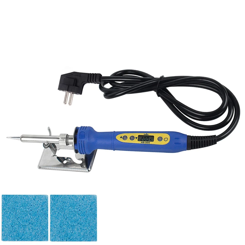 Soldador Digital ajustable de esponja de 90W, soldador de hierro, temperatura constante, soporte de calentador de cerámica, accesorios de protección de soldadura