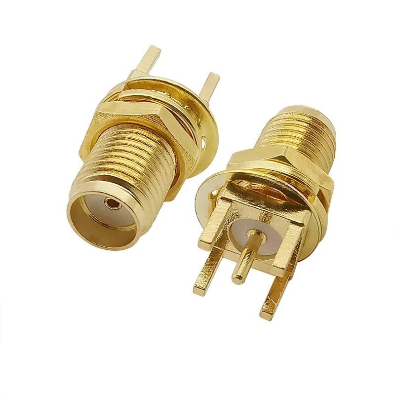 1Pcs SMA Female Jack Connectors Straight 5Pin Plugs PCB Mount Solder Connector with Nut Washer SMA-KE RF Adapter Antenna Socket