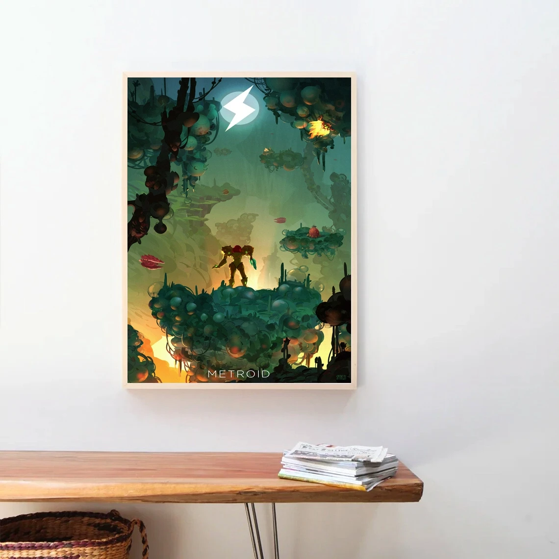 Metroid Game Poster ,Metroid: Survival Fear Game Poster, RPG Game Canvas Custom Poster Alternative Artwork Gift