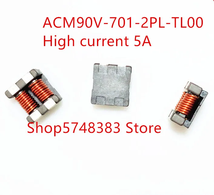 10PCS/LOT SMD common mode inductor acm90v-701-2pl-tl00 acm90v common mode filter high current 5A