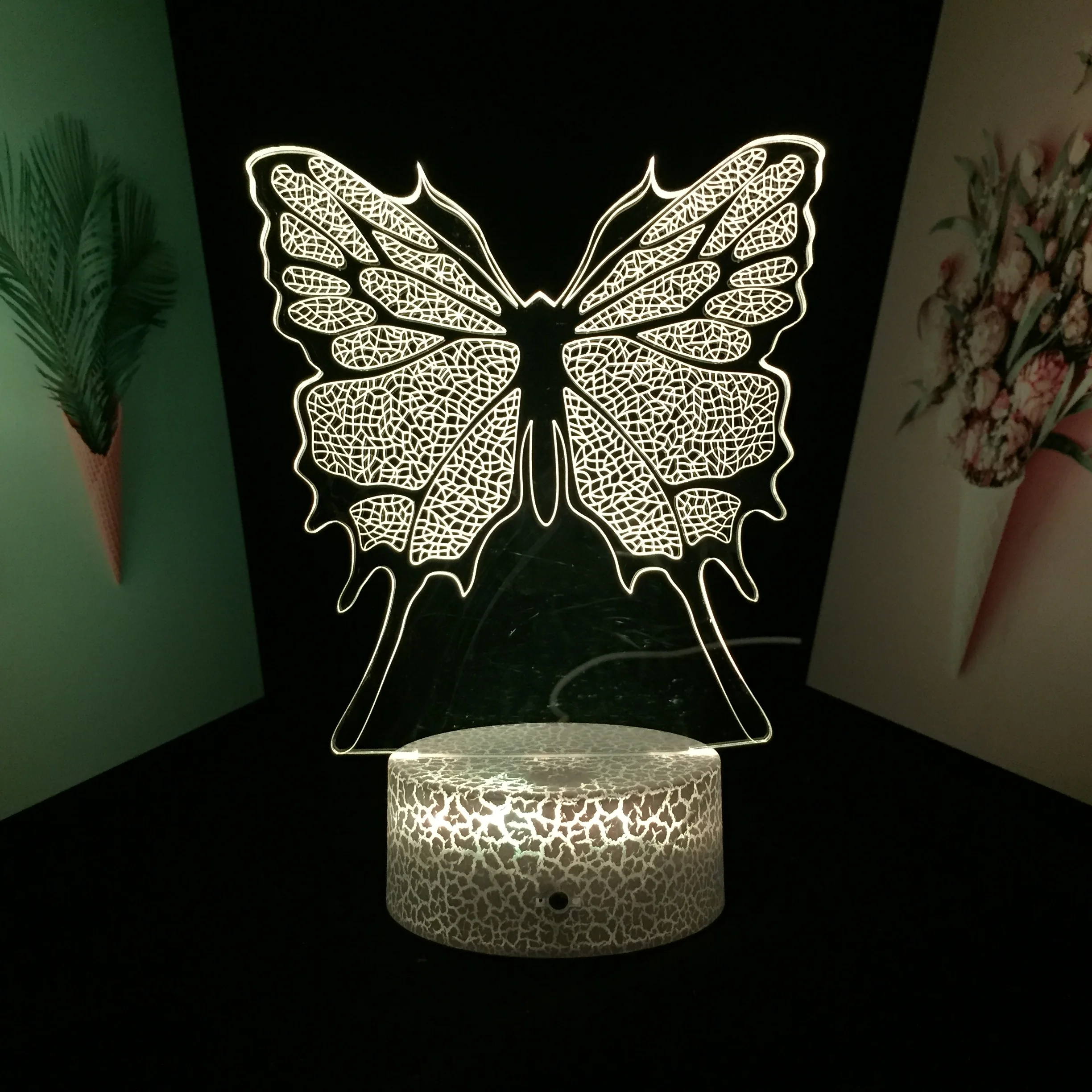 Butterfly 3D Night Light LED Acrylic Table Light for Child Birthday Gift Lamp Home Room Atmosphere Decor Night Light Dropship