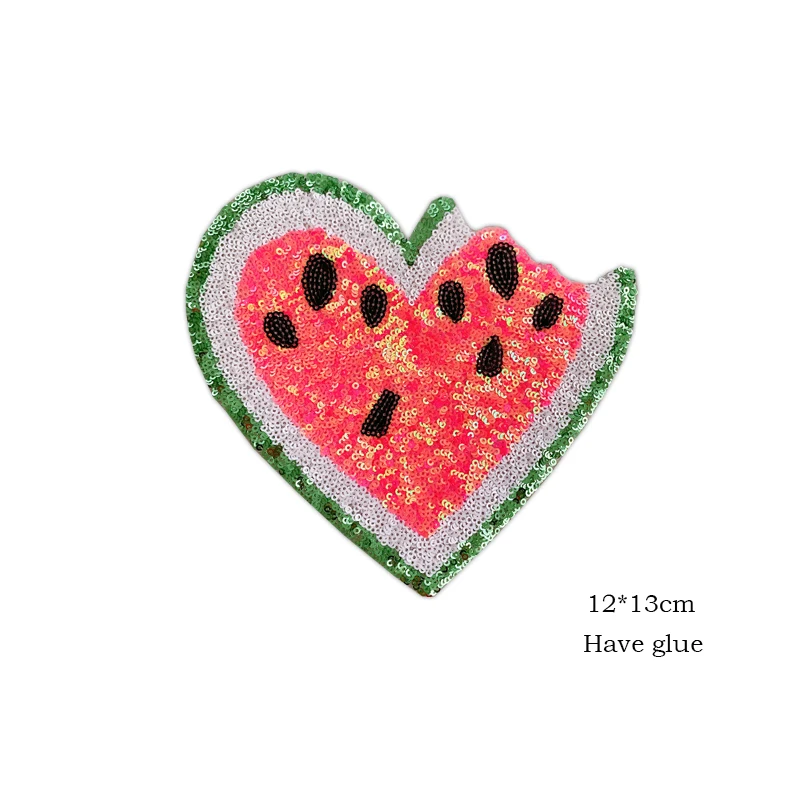 Wholesale Patches Sequins Watermelon BadgeS Embroidery Patch Clothing Accessories Sewing Supplies Iron on patches