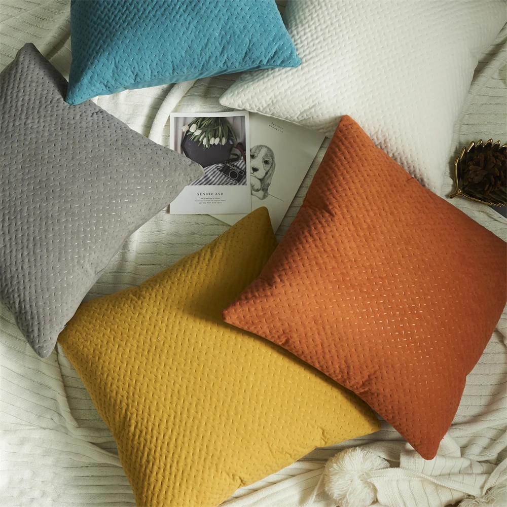 

Velvet Embossed Cushion Cover for Sofa and Living Room, Decorative Cover, Nordic Home Decor, 45*45