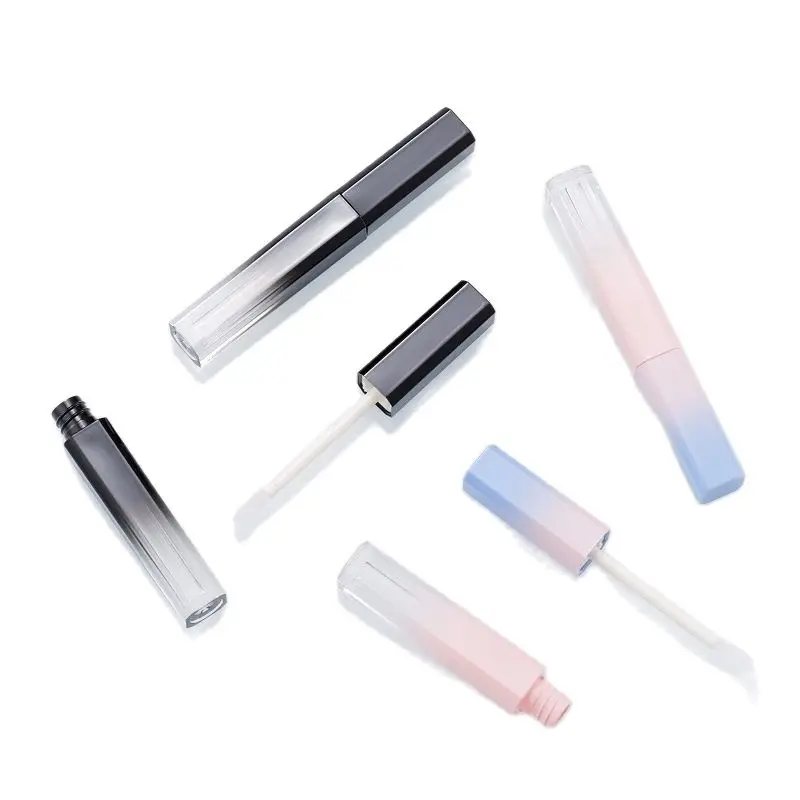 

Empty Lip Gloss Tubes Containers Pink Changing Color Cosmetic Black Lipgloss Bottle Plastic Cosmetic Packaging 40pcs/Lot