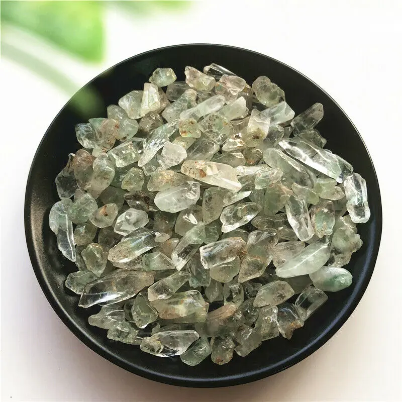 100g Natural Green Ghost Phantom Stone Crystal Quartz Gemstone Specimen Healing Natural Stones and Minerals