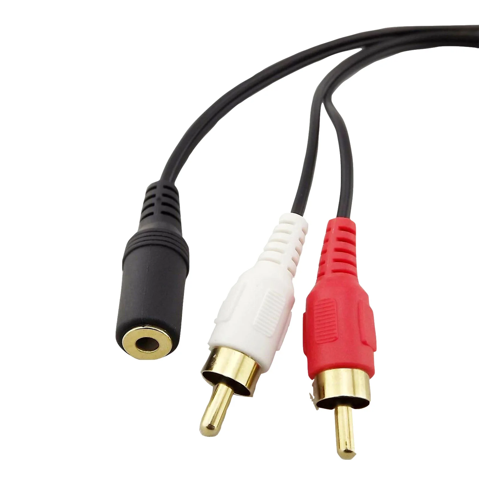 2 قطعة الذهب 3.5 مللي متر 1/8 "ستيريو أنثى مقبس صغير إلى المزدوج 2 ذكر RCA محول القابس الصوت Y موصل كابل 20 سنتيمتر