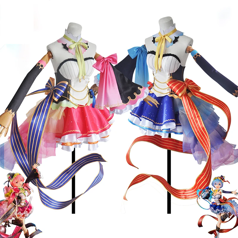 Anime! Re:Life in a different world from zero Ram Rem Idol Lolita Dress Women Fancy Suit Halloween Carnival Cosplay Costume