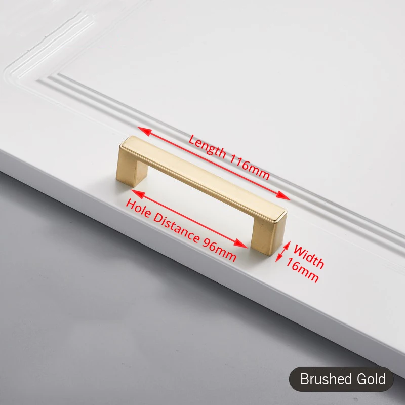 NAIERDI Gebürstet Gold Schrank Griff Zink-legierung Gerade Griff Schublade Knob Dekorative Küche Schrank Zieht Möbel Hardware