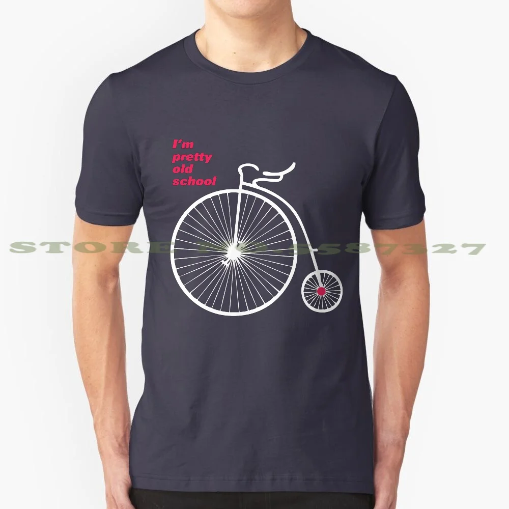 Old School 100% Pure Cotton T-Shirt Oldschool Vintage Logo Creative Smart Font Univers Google Trump Conservative Bike Ciclismo