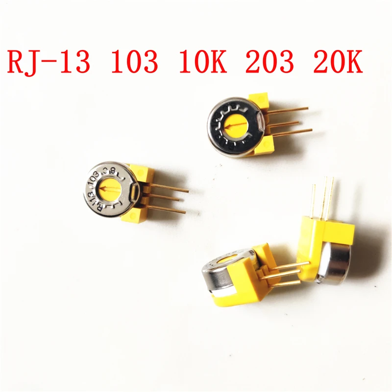 10pcs  High precision potentiometer trim resistor RJ-13S RJ-13 103 10K 203 20K switch