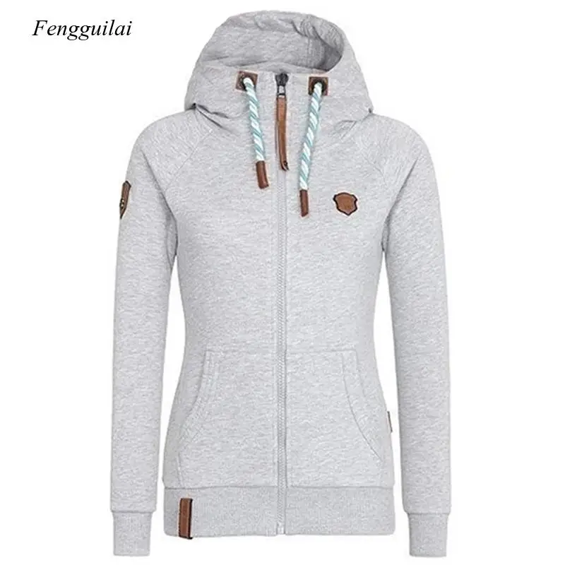 Women Hoodies Fashion Autumn Winter Long Sleeve Pink Female Zipper Sweatshirt  Cotton Girl Coat S-5Xl