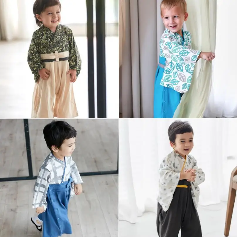 Kimono Newborn Baby Boys Girls Clothes Japanese Style Kids Rompers Pajamas Robes Bathrobe Uniform Clothes Infants costume Y533