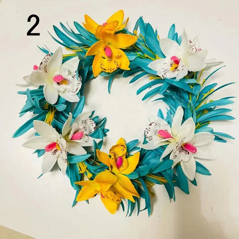 Wholesale Free Shipping HL00006 50Pcs/lot 5Colors 50Cm Artificial Velvet Spider Lily Orchid flower headband Hawaiian Girl