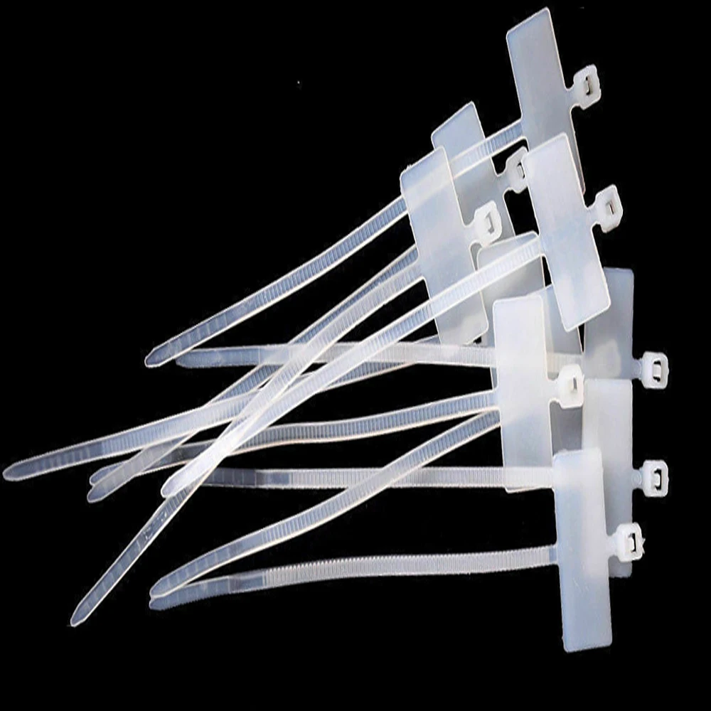 100Pcs Zip Ties Write Wire Power Cable Label Mark Tag Nylon Self-Locking Tie Network Cable Marker Cord Wire Strap Zip