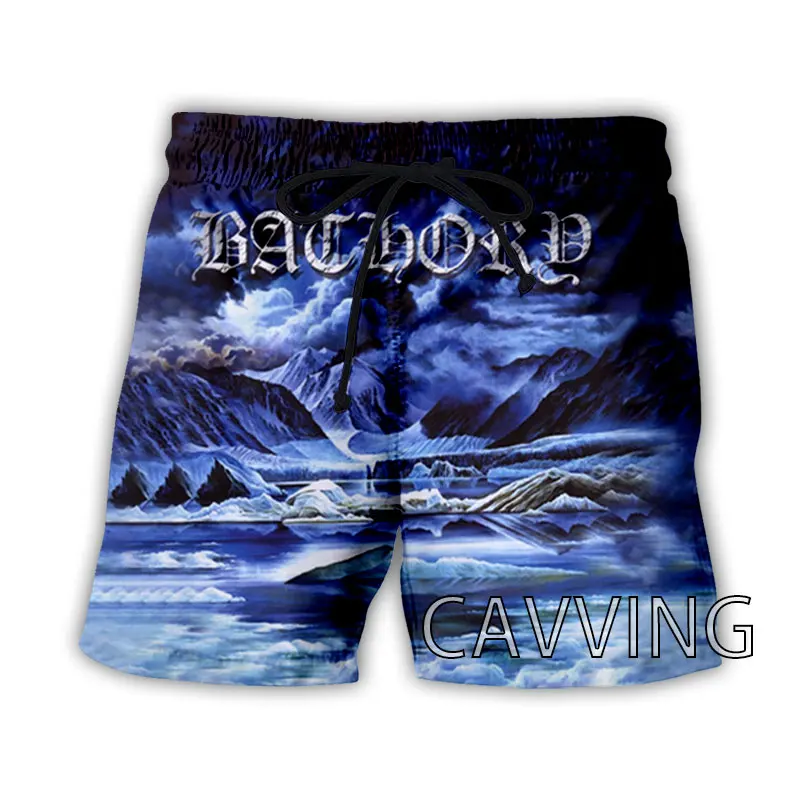 Nova moda feminina/masculina impressão 3d bathory banda verão praia shorts streetwear masculino secagem rápida férias shorts casuais