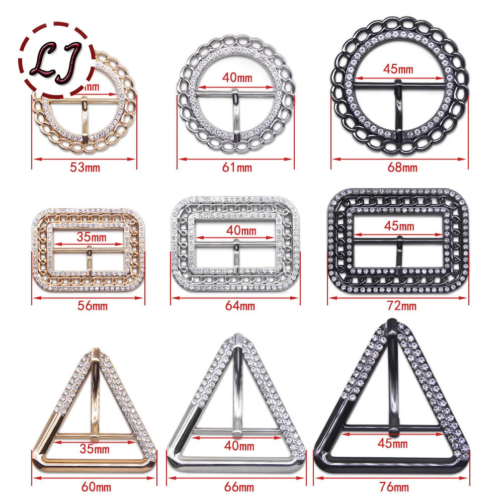 New 35/40/45mm Fashion Metal Rhinestone Belt Buckles Crafts Decoration Buckles For Women Belt DIY Garment Sewing Accessories