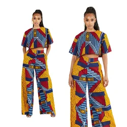 2021 Autumn Sexy African Women Printing Two Pieces Sets Top and Skirt African Suit African Clothes for Women