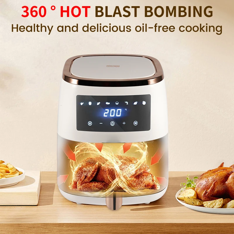 Multi-function Digital Touch Screen Automatic Electric 5.5L Air Fryer Without Oil Health Deep Fryer Oven Toaster Convection Oven