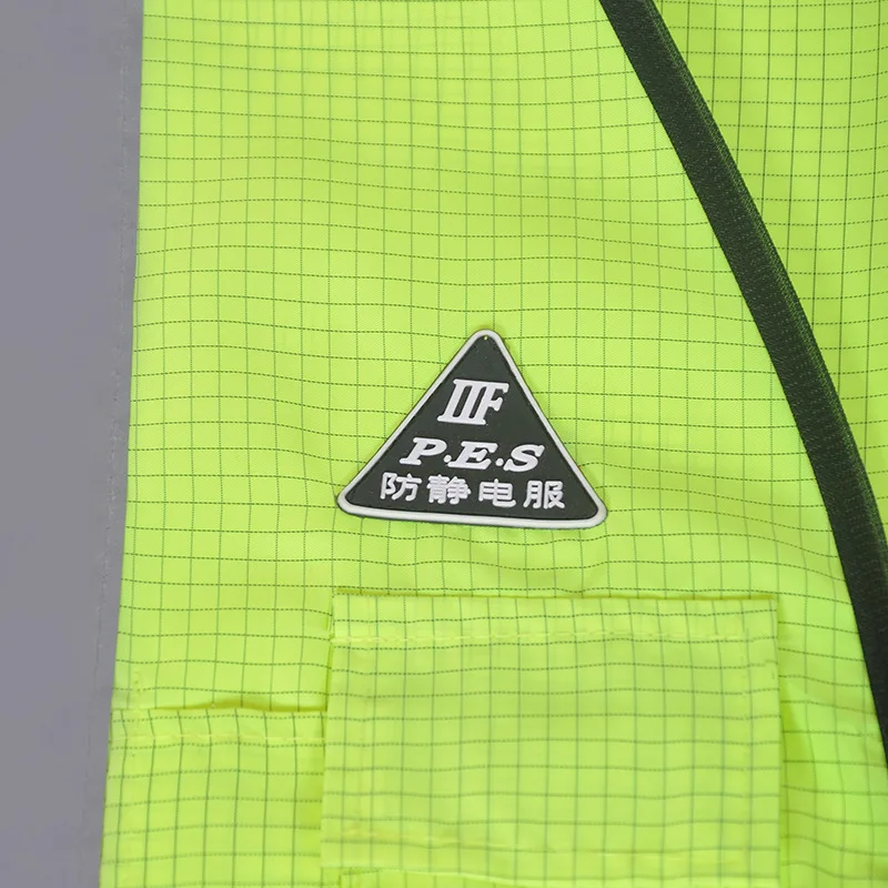 100% Antistat Polyester Safety Vest for Men Pockets and Zipper High Visibility Construction Oil Station Reflective Work Vest