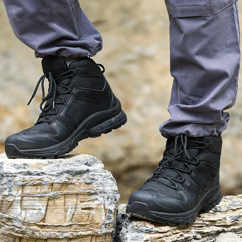 Boots Fans Men\'s High-top Training Desert Boots Outdoor Non-slip Wear-resisting Hiking Shoes