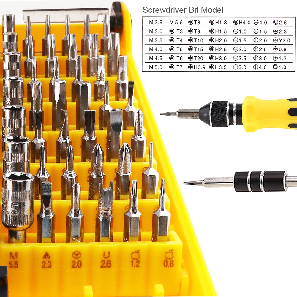 45 In 1 Set di strumenti per cacciavite multifunzione di precisione Kit di utensili manuali per l'apertura di strumenti digitali per Notebook di riparazione