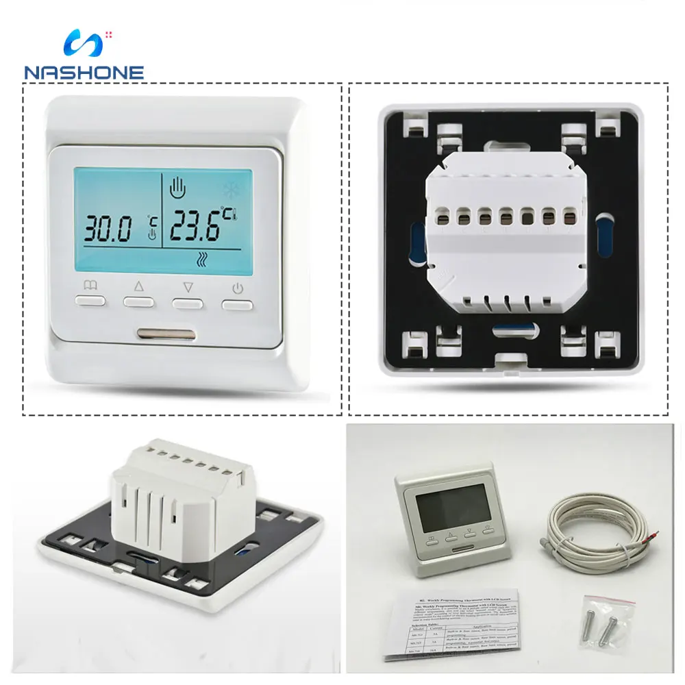 Nirvone-termostato de aquecimento 220 v com sensor, controlador de temperatura para sala, piso quente, para caldeira a gás, termorregulador