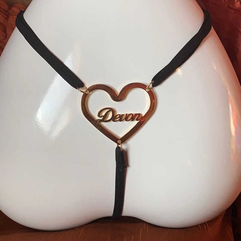 

Sexy Waist Body Chain Custom Heart Name Pendant Jewelry Stainless Steel Body Chain for Women Personalized Thong Chain Bikini