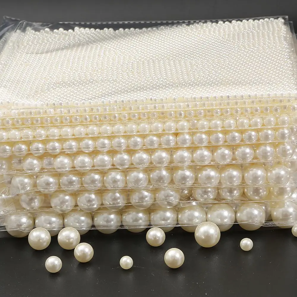 20-500Pcs 2-18mm No Hole Acrylic Imitation pearl bead loose beads Decoration Diy Jewelry headwear Necklace Making for women