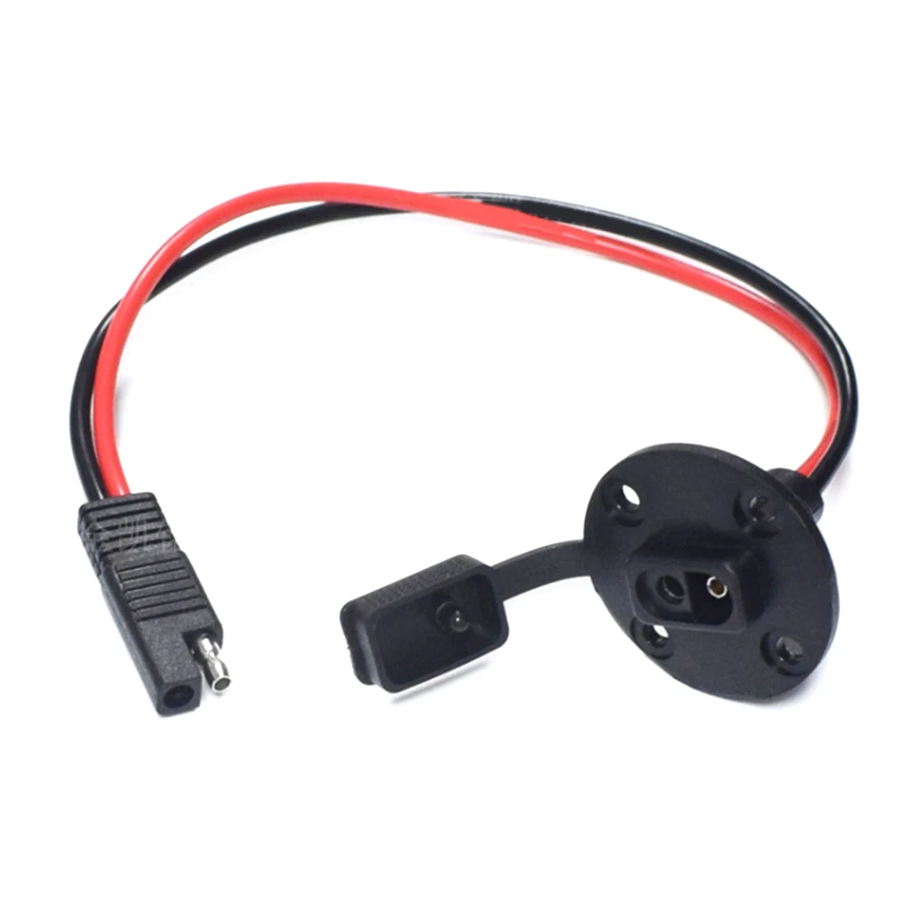 

12AWG 30cm Pure Copper Wire Assembly Type With Screw Hole Dust Cover Power Cord SAE Socket Chassis Line