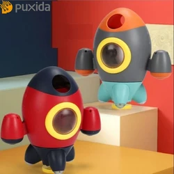 Puxida Bathtub Toy Space Rocket Rotating Spray Water Bath For 3+ Children Swimming Pool Baby Shower Games Child Bath Tub Set