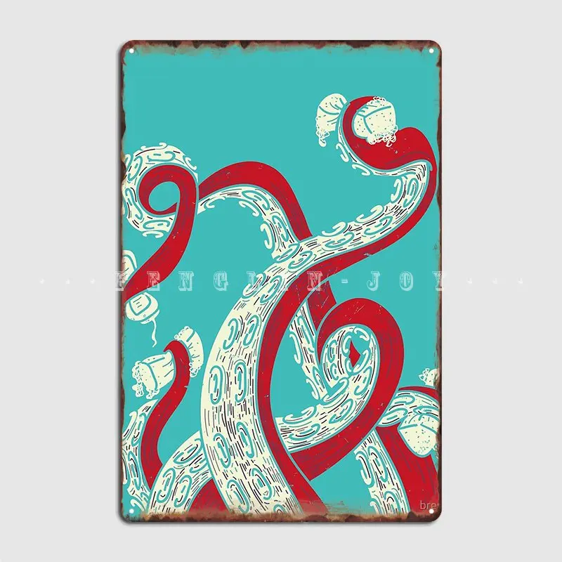 Kraken Metal Sign Club Home Club Bar Personalized Painting Décor Tin Sign Posters